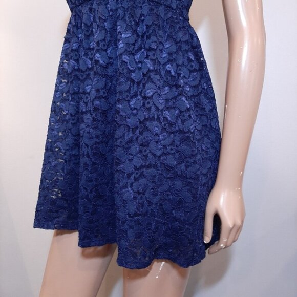 ECLIPSE Strapless Lace Mini Dress Formal Wedding Prom Fit & Flare Sweetheart - Picture 5 of 10